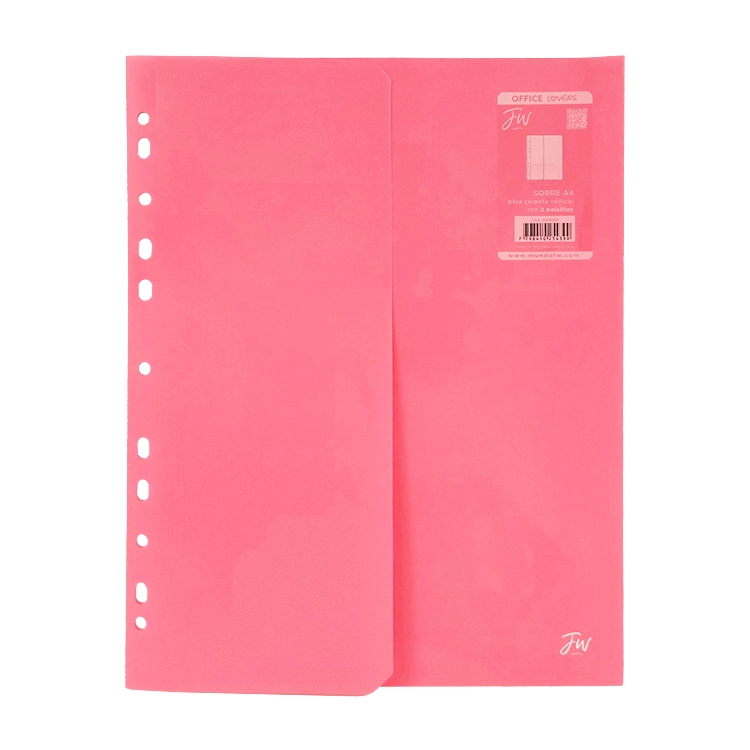 Carpeta FW A4 Sobre Comercial Con 2 Bolsillos Rosa Pastel Art.999593